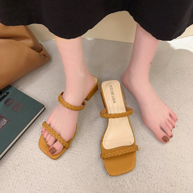 Sandal Wanita Hak Tahu 3cm Bandua Kepang SA95