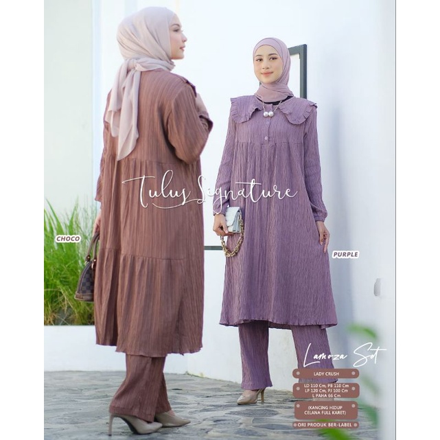 LAMOZA SET BY TULUS SIGNATURE (ONE SET WANITA) Set muslimah polos modern rekomended