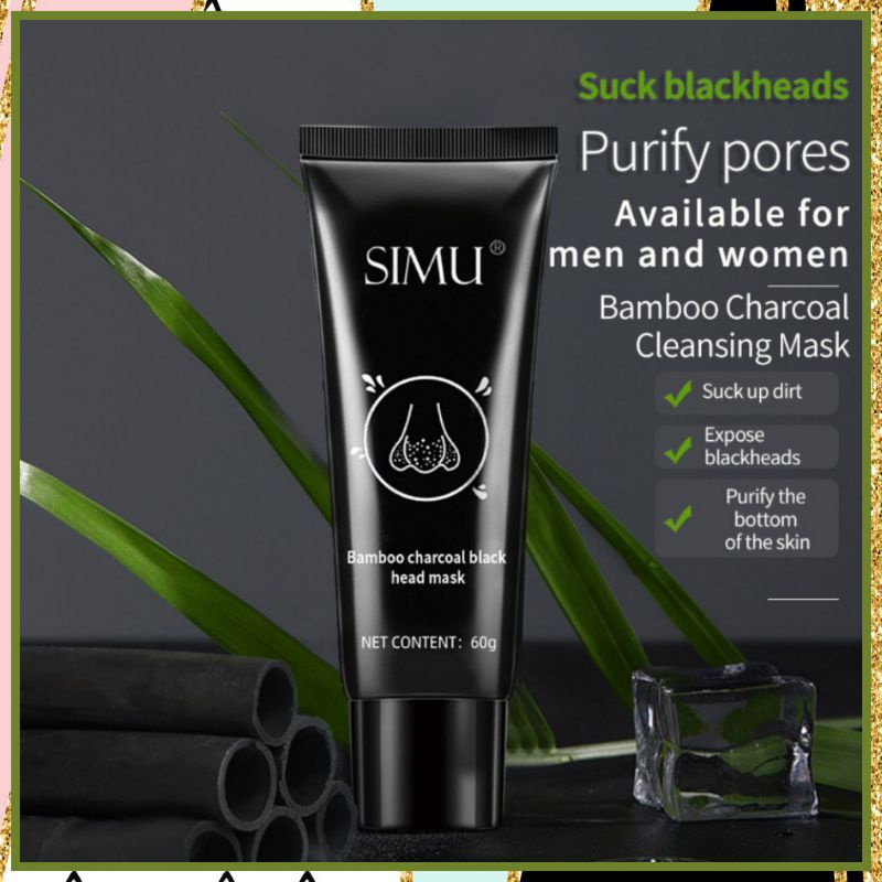 SIMU Bamboo Charcoal Blackhead Mask Masker Wajah Angkat Komedo Original