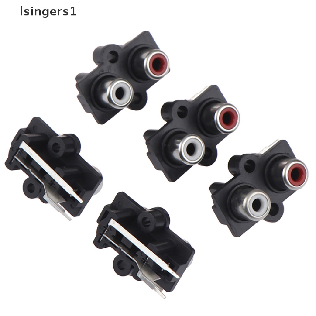 (lsingers1) 5pcs Konektor input Audio Stereo RCA Female 2 / 4 Lubang