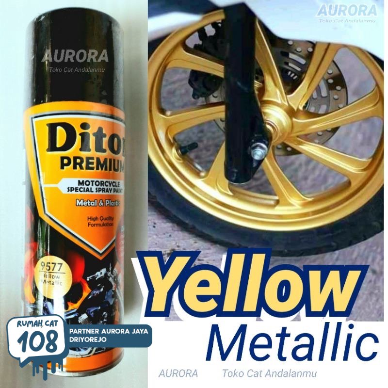 

Rumah Cat - DITON PREMIUM YELLOW METALLIC 9577 pilok pilox pylox cat semprot motor mobil sepeda Rumah Cat Motor dan Mobil