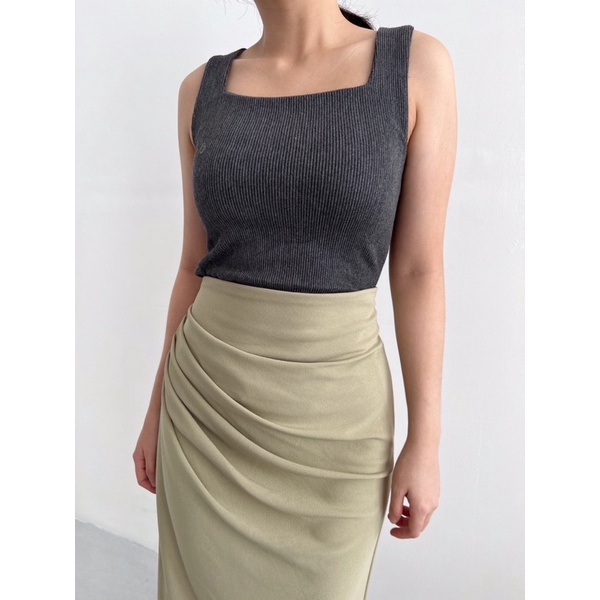 Selim Label Aria Long Skirt Rok Lilit Hijab Panjang Wrap Knit Skirt
