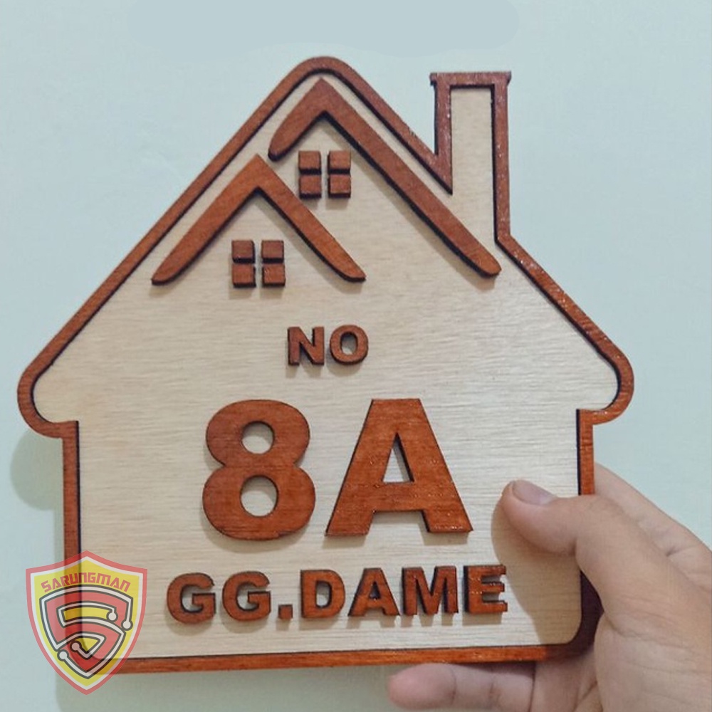 NOMOR RUMAH KAYU NOMER RUMAH AKRILIK nomor rumah minimalis dekorasi rumah papan nomor rumah//WOOD HO