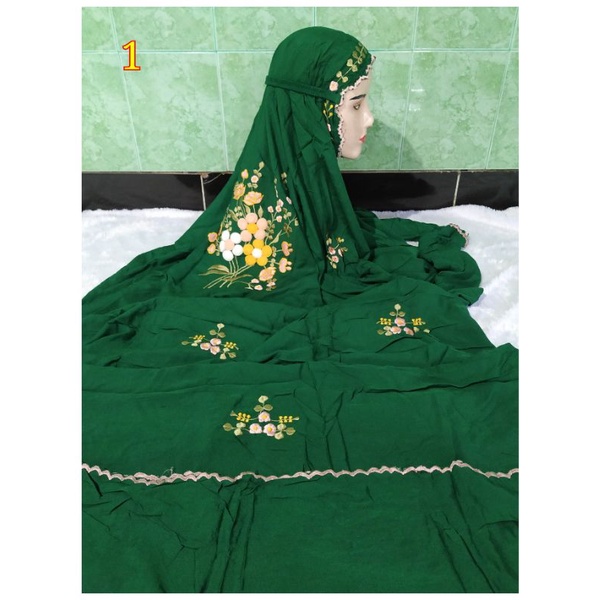 Mukena terusan Rayon bordir tile