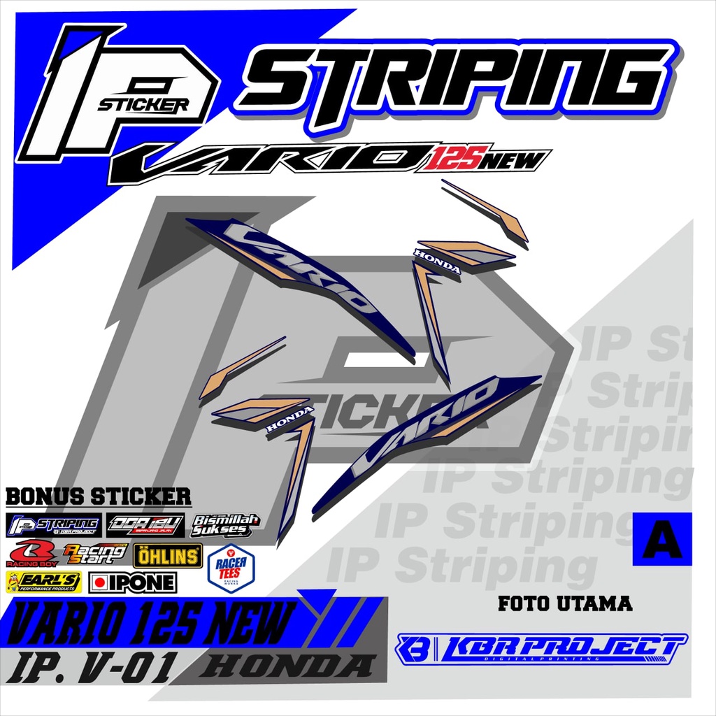 (COD) Striping VARIO 125 NEW  -  Sticker Striping Variasi List HONDA VARIO 125 NEW ORI IP.V.01