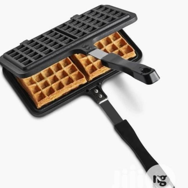 [Termurah] Double Waffle Pan Maker Persegi Panjang Cetakan Kue Waffel Pancake Croffle Teflon