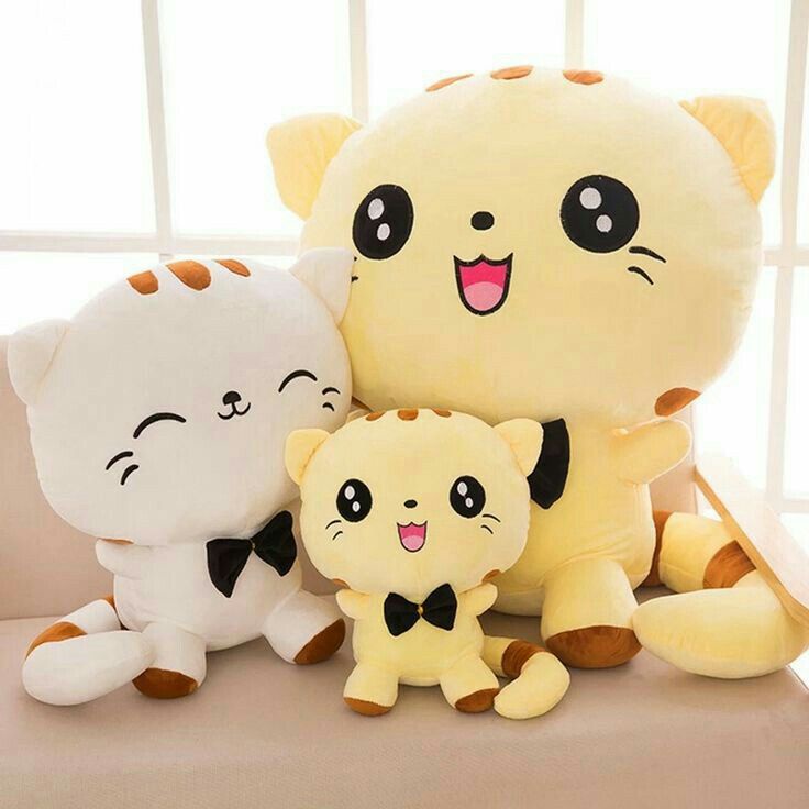 Boneka ANIMAL KUCING Import Murah Lucu dan Imut expresi Senyum Bahan Halus Lembut untuk Hadiah