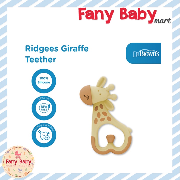 DR BROWNS MASSAGING TEETHER &quot;RIDGEES&quot; - GIRAFFE / TE450