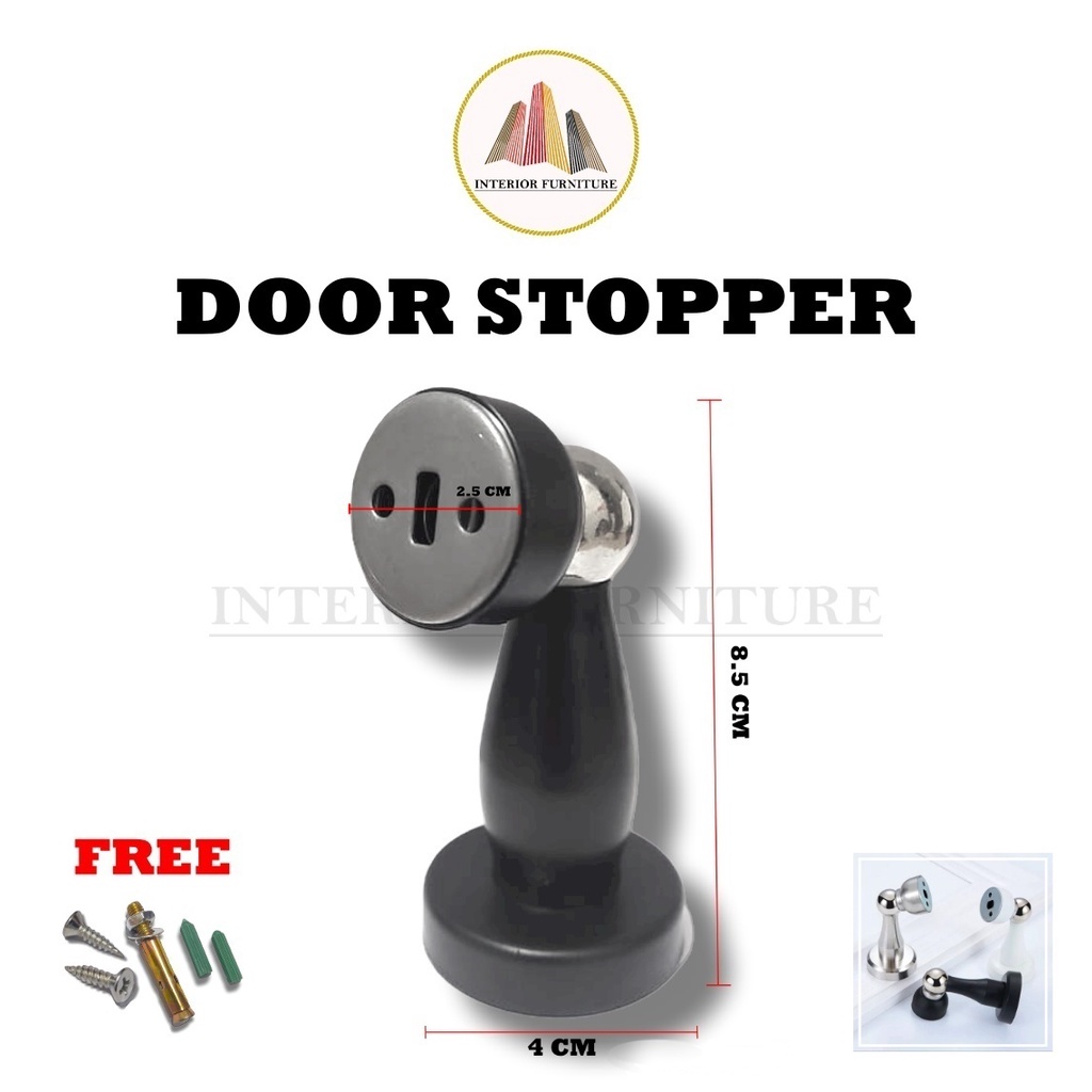 Door Stop Stainless Steel Penahan Pintu / Magnet Doorstop