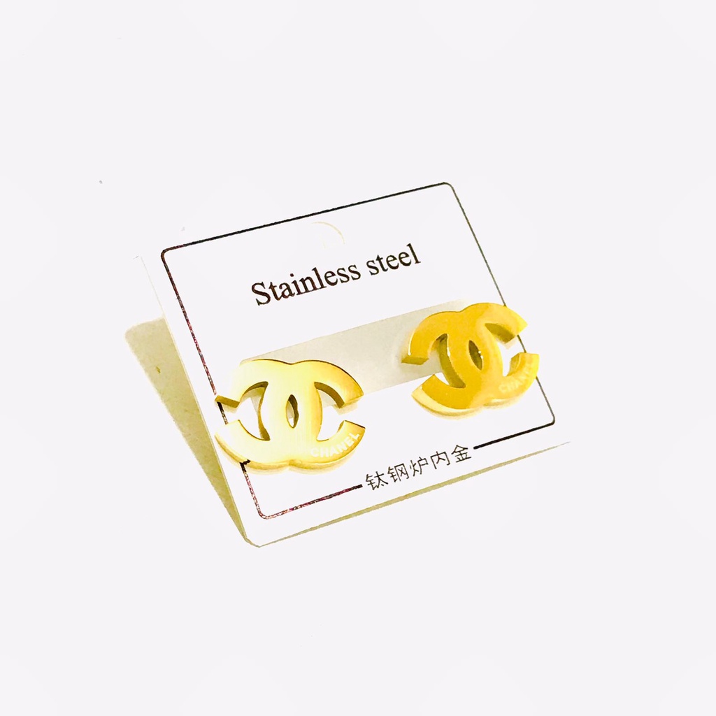 Anting Tusuk Titanium Wanita Lapis Emas Anti Karat AT-8-16