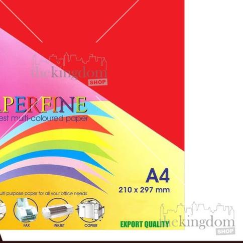 

♣ Paperfine Kertas HVS Warna A4 Red Merah Isi / 100 Lembar ✲