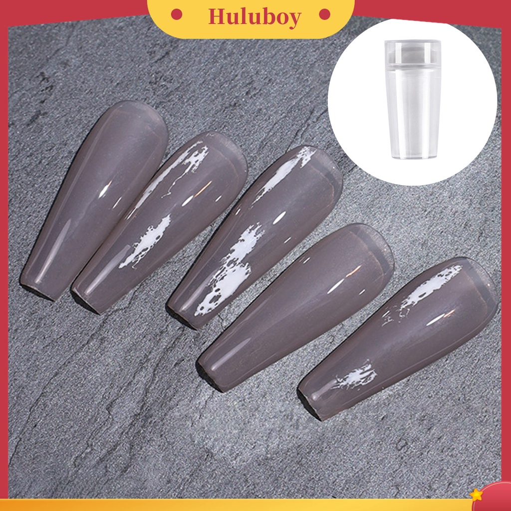 Huluboy Huluboy♡ Stempel Kuku Kepala Ganda Dengan Scraper Bahan Silikon Untuk Manicure