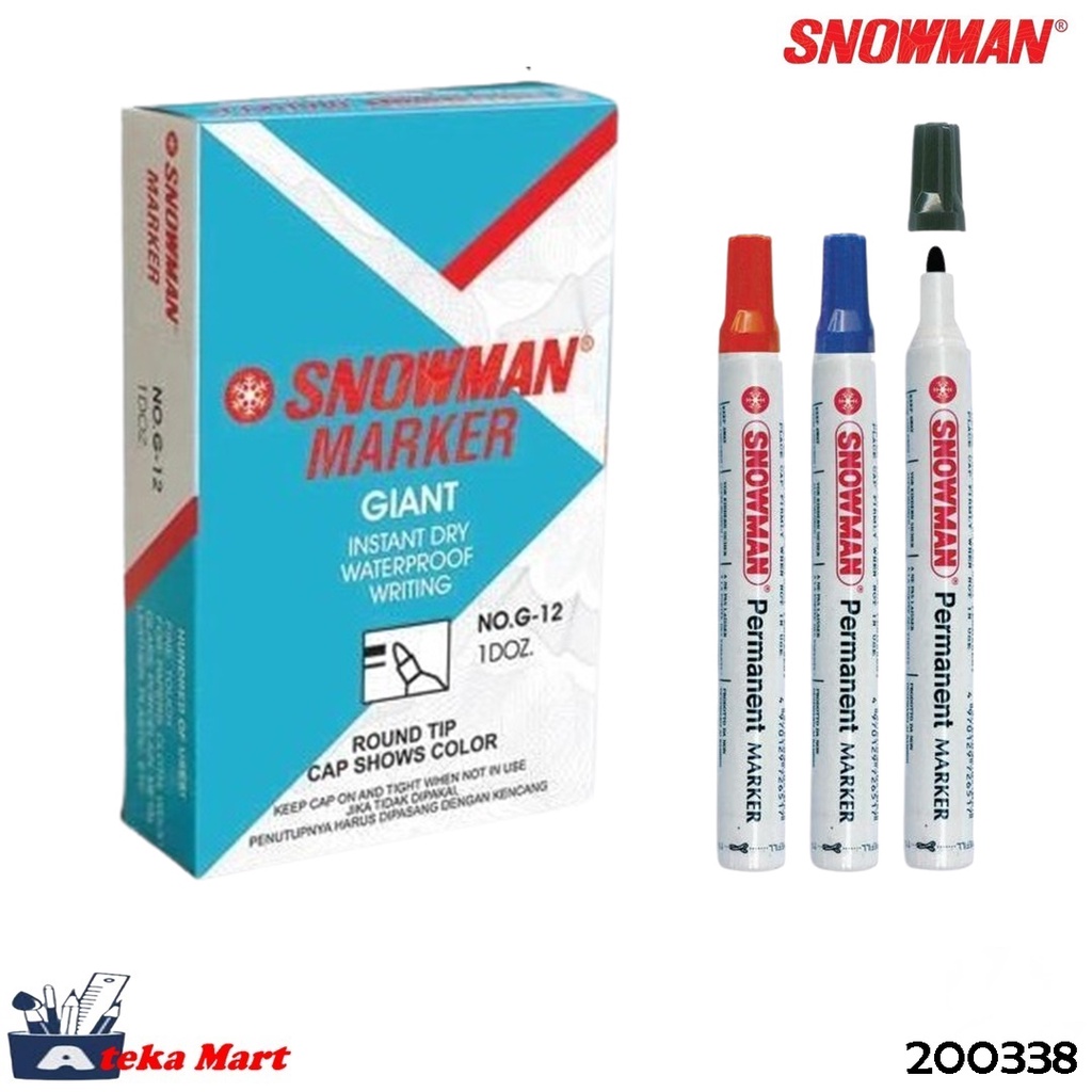 

[BOX/12PCS] SNOWMAN PERMANENT MARKER G-12