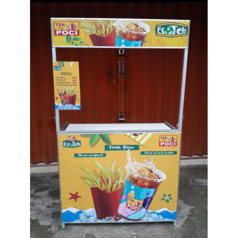 Booth Portable / Gerobak  Lipat / 100x85x40cm Jumbo Bahan Alumunium Model Lipat