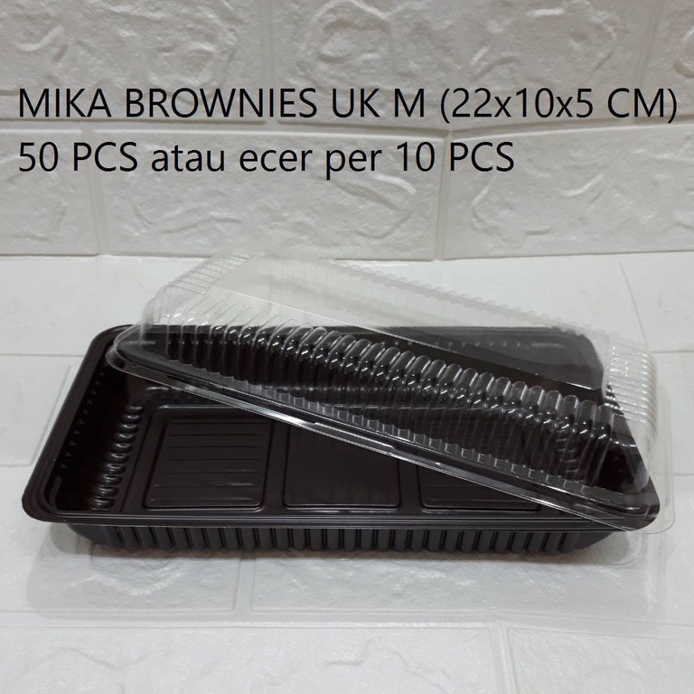 50 pcs Mika Brownies Tebal ukuran M 22x10x5 Tray Mika Brownies