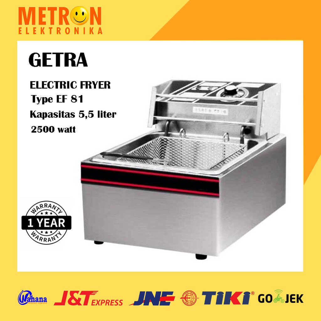 GETRA EF 81 - ELECTRIC FRYER 1 TANK 5,5 LITER / PENGGORENGAN ELEKTRIK / EF81