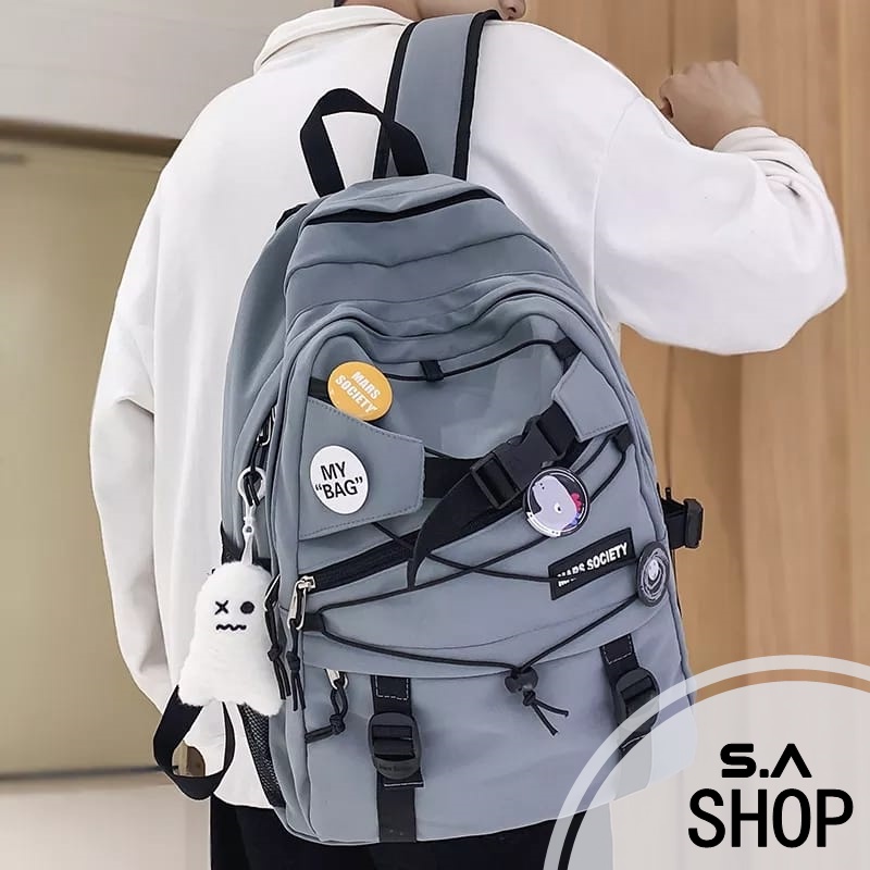 Tas Ransel Backpack Pria Wanita Fashion Bahan Kanvas Tas Sekolah Tas Punggung Pria Kekinian Terbaru