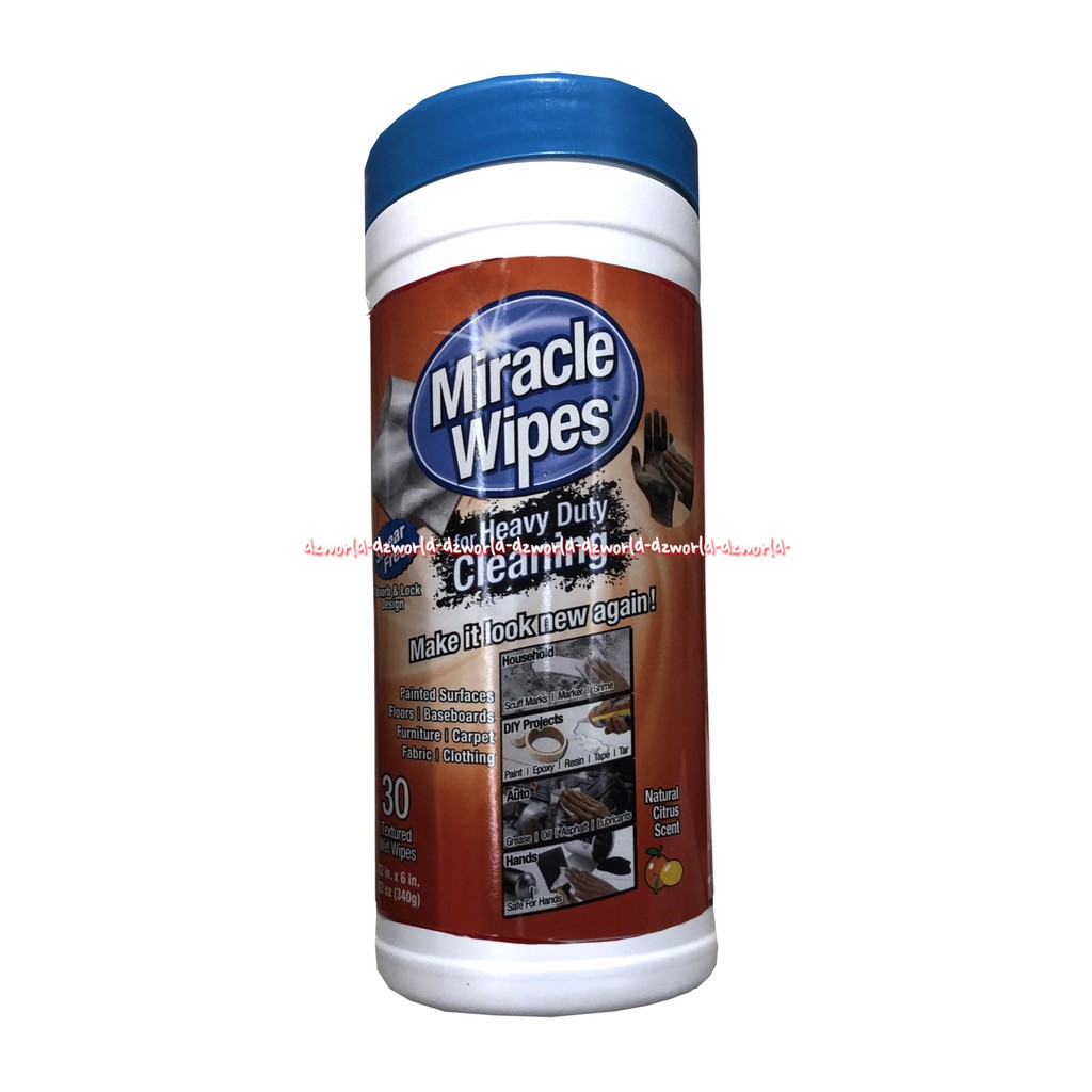 Miracle Wipes For Heavy Cleaning 30 wipes Tisu Pembersih Kotoran Miracles Wipe Untuk Lap Otomotif Bedu Dashboard Kendaraan Mobil