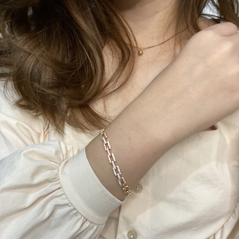 [Lux] - Gelang Rantai Rhodium Anti Karat Zircon - Madison Bracelet