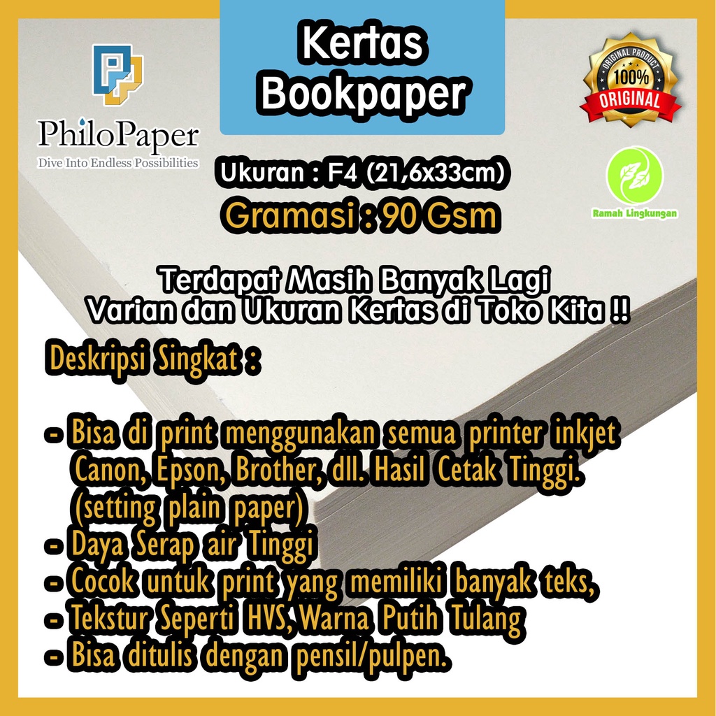 

Kertas Book Paper 90 Gsm F4