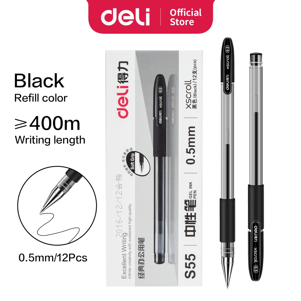 

Deli Pulpen Gel 0.5 mm 3 Warna, Tinta Lancar Hingga 400m S55