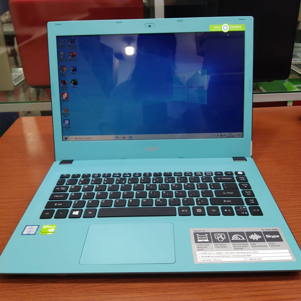 Laptop Leptop Seken Bekas Second Desain Programmer Gaming ACER ASPIRE  CORE I5 VGA NVIDIA Geforce 2GB RAM 8GB SSD 240 GB HARDISK 1TB