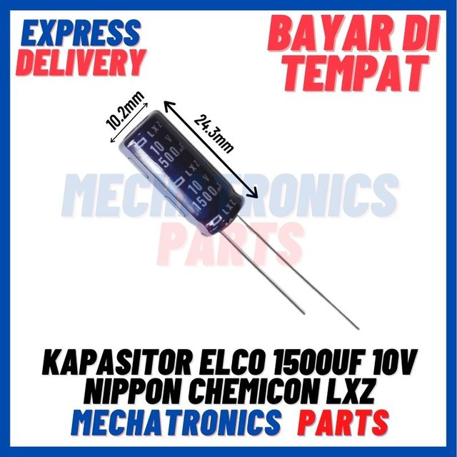 [PAS-9618] KAPASITOR ELCO 1500UF 10V NIPPON CHEMICON LXZ