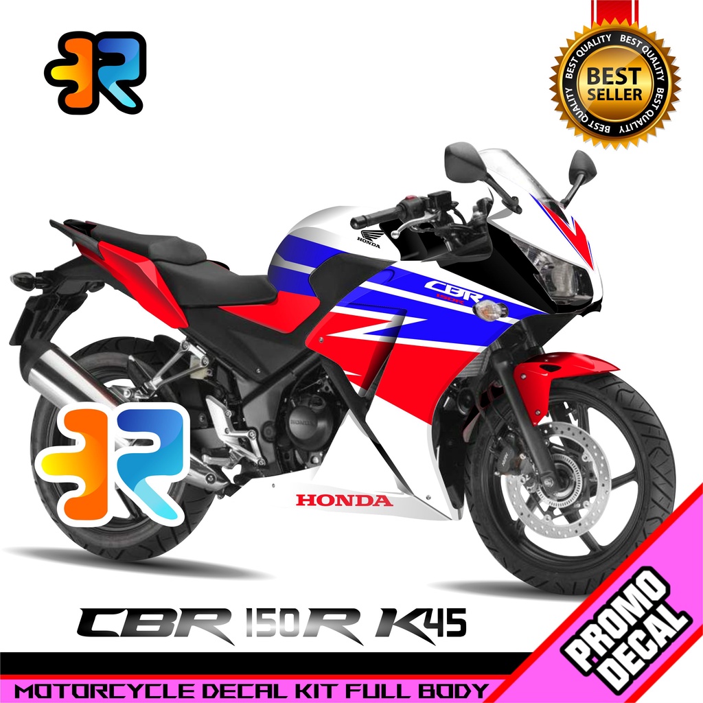 Decal Motor CBR 150R K45 Desain Simple Garis Sticker Decal Full Body