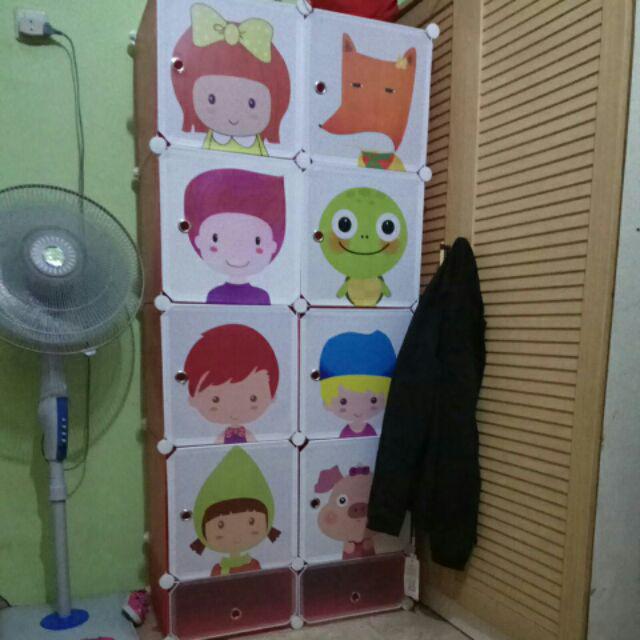 LEMARI DIY BAJU  ANAK  ANTI  AIR  8 BOX PLUS 2 BOX PINTU 