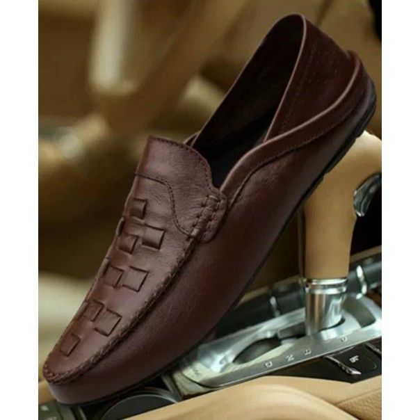 Sepatu Crocodile Pria Slop Kulit Asli Shoes Casual Cowok Keren Slip On Moccasin Pria Pantofel Kerja