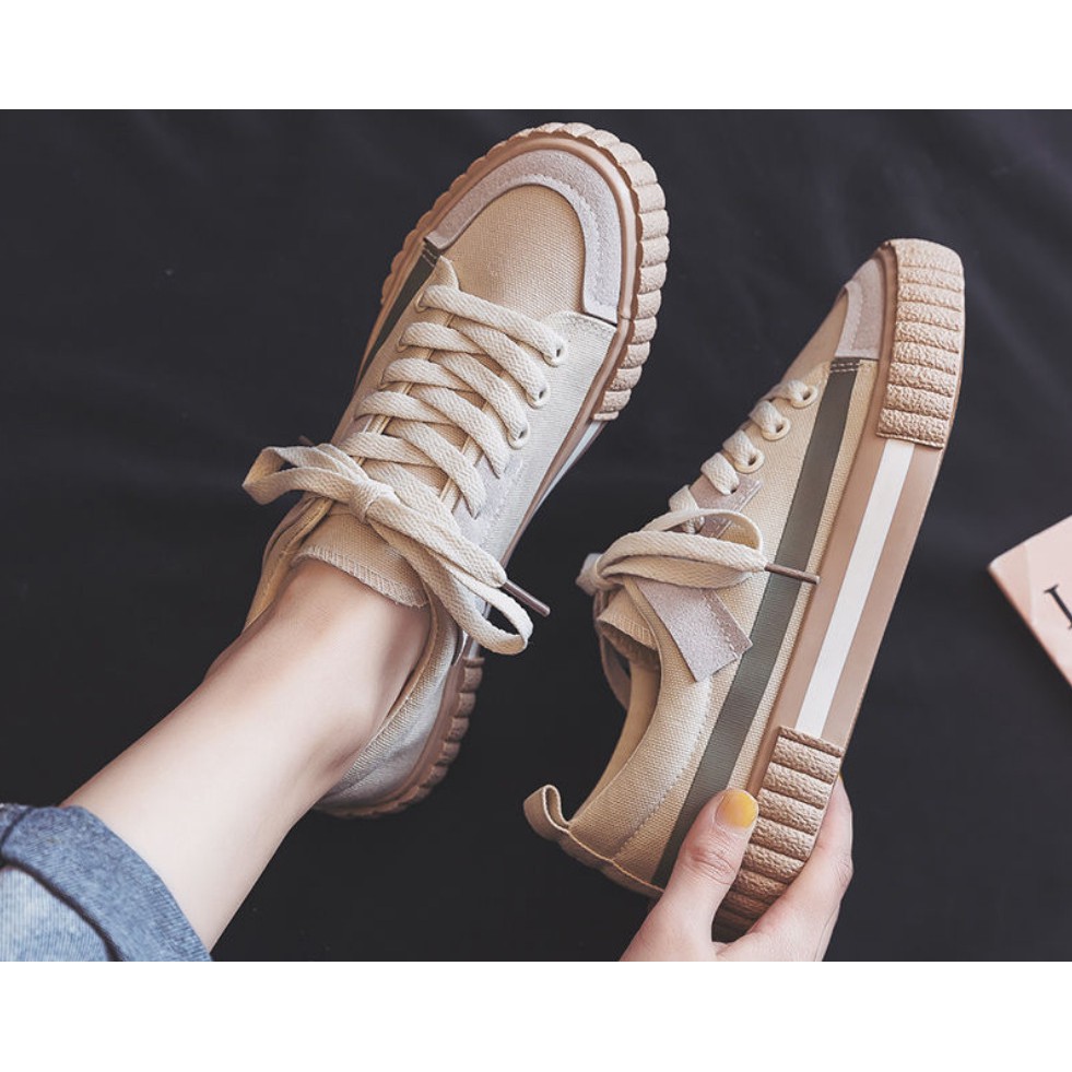 Sepatu Wanita Import Sneakers Tali Sepatu Kanvas Flat Casual SP007