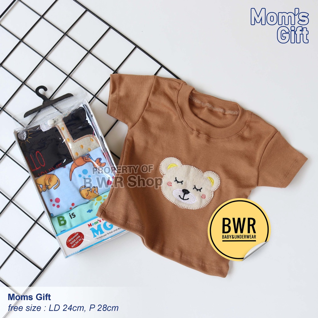 [ 3pc ] Oblong PENDEK Moms Gift Motif Random / Kaos Oblong Anak Bayi Newborn | Bwr