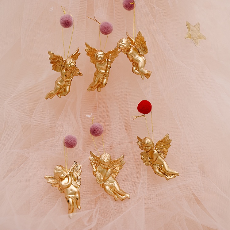 [Christmas Products]6Pcs/Set Christmas Angel Doll Wings Xmas Tree Hanging Ornament Party Decoration