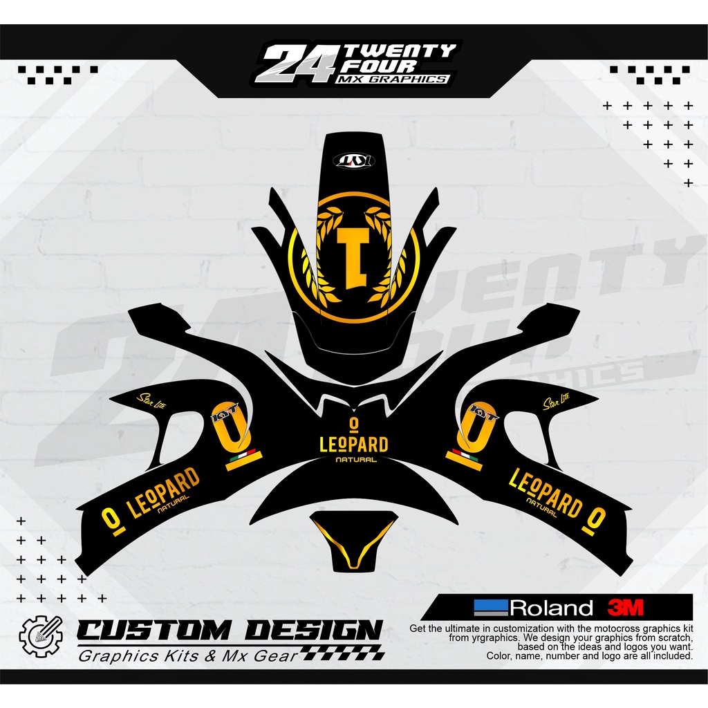 DECAL STICKER HELM KYT R10 LEOPARD