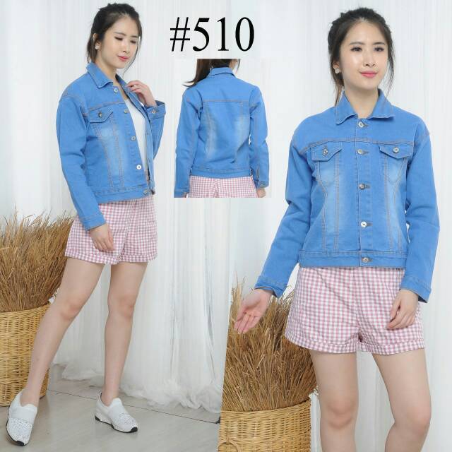 MC girl Jaket Jeans Polos Wanita / Jaket Jeans Korea Murah Terbaru / Jaket Fashion Denim