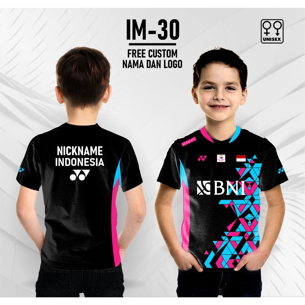 Jersey badminton yn  ganda putra indonesia masters open final anak baju kaos bulu tangkis fajar rian