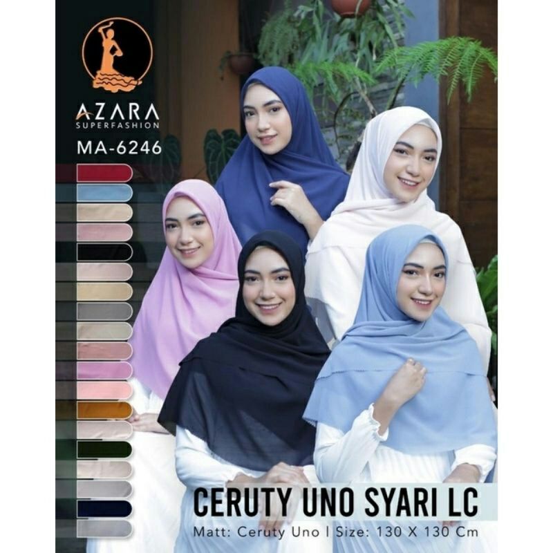 Hijab Segi Empat Azara Ceruty Syari Lasercut