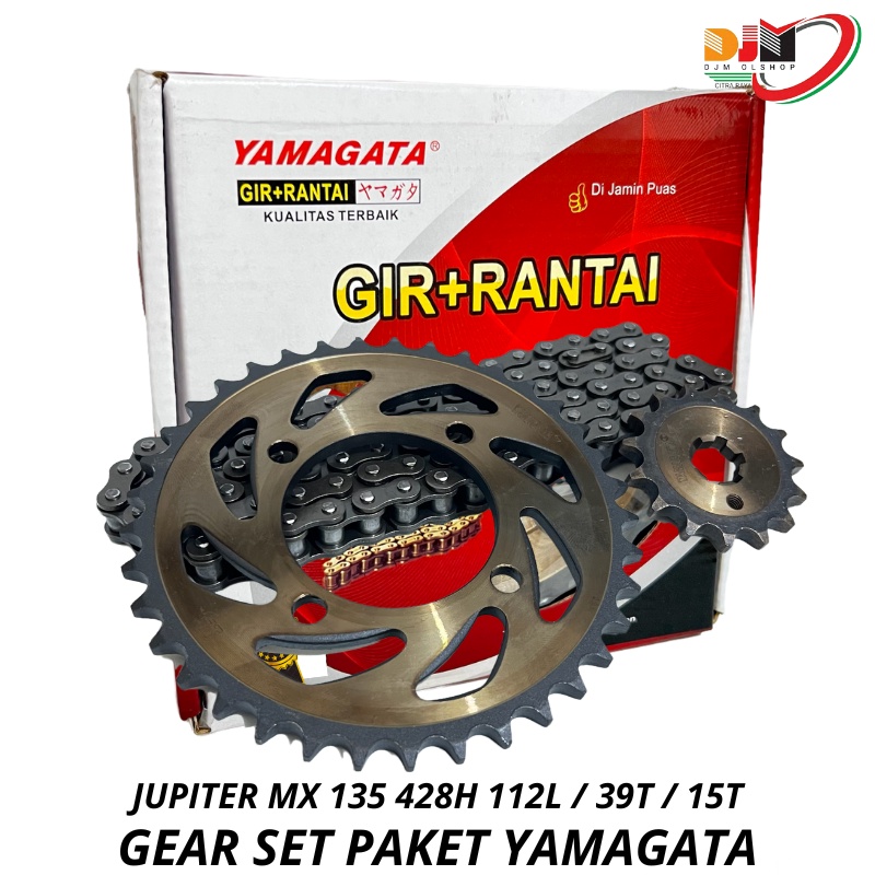 Gear Set Paket Jupiter MX 135 1S7 110 428H 112L 39T 15T Original Yamagata