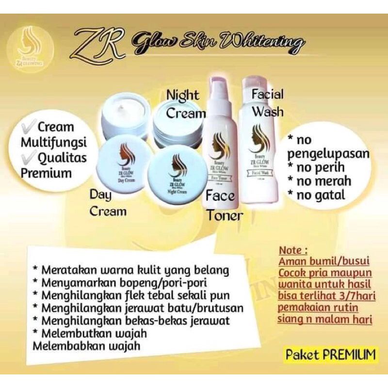 ZR GLOW WHITENING SKINCARE BPOM