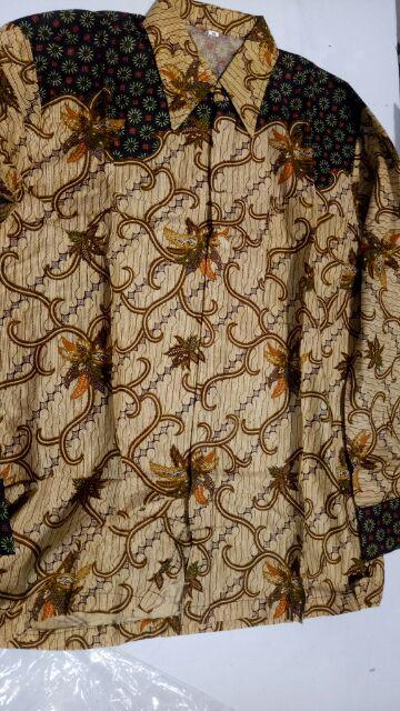Risna Batik Hrb026 Kenongo Kemeja Hem Pendek Padi Murah Keren M L Xl  Batik Pria Wajik Biru