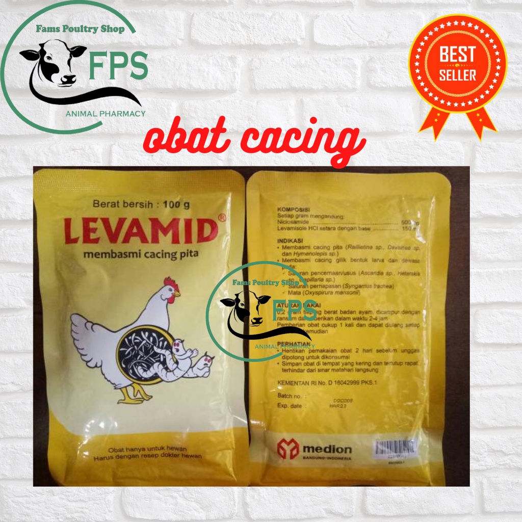 Jual LEVAMID 100 GRAM ( OBAT CACING PITA PADA AYAM, BURUNG ) | Shopee