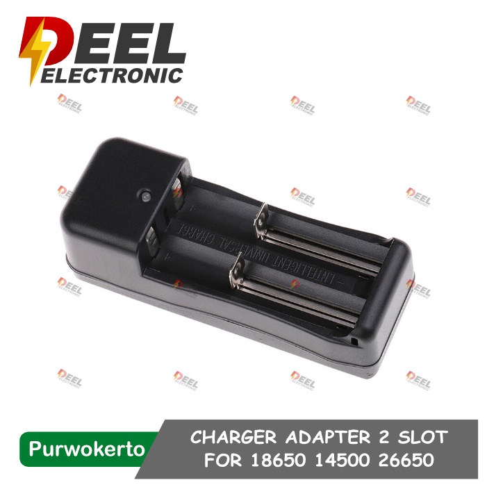 CHARGER ADAPTER 2 SLOT FOR BATTERY 18650 14500 26650 CHARGER BATERAI