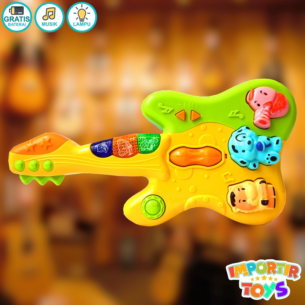 Mainan Musikal Anak Gitar Little Music Colourful Lucu 2 Warna