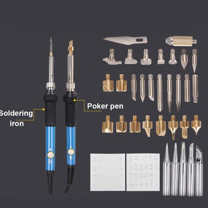 

37 in 1 Solder Alat Lukis Bakar Wood Burning Pen Pyrography Set