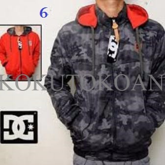Jaket Parasut Army DC Loreng abu merah Bolak Balik