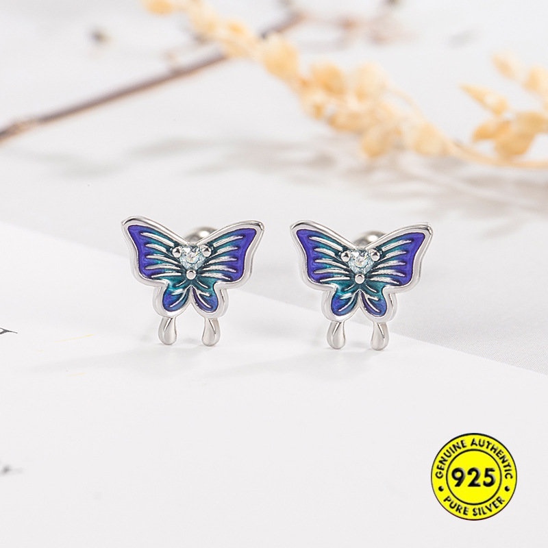 Anting Tusuk Kupu-Kupu Warna Warni Untuk Musim Panas U1026