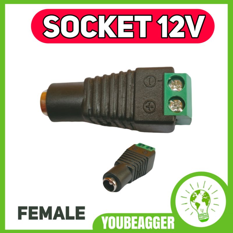 Socket DC 12v female konektor adaptor