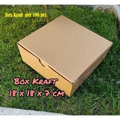 

Box Kraft Polos uk 18 x 18 / Dus nasi coklat polos (Per 10 pcs)