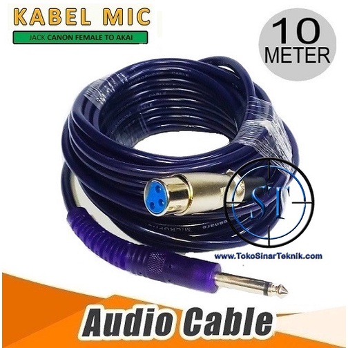 Kabel Mic Canare 10M Cable Microphone Audio Low Noise 10 Meter Jack Xlr Canon to Akai 6.5mm Kualitas Bagus Lentur
