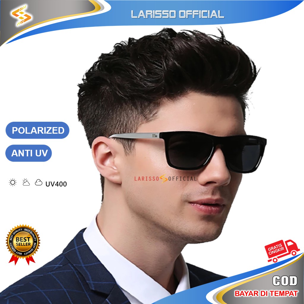 Kacamata Pria Polarized Original Kaca mata Hitam Kotak Kacamata Cowok Keren A387